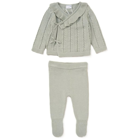 Baby Girls Knitted Wrap Cardigan Outfit