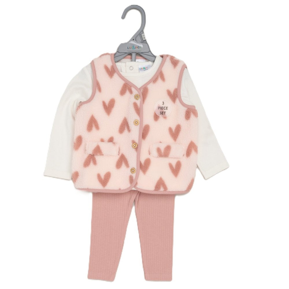 Baby Girls Borg Gilet Outfit