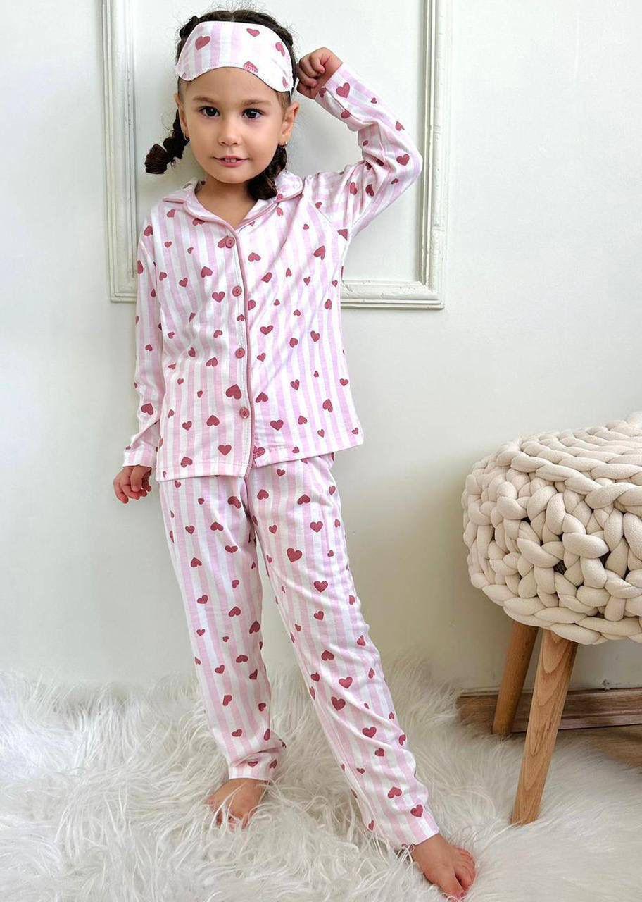 Girls Heart Stripe Pyjamas