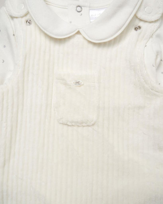 Baby Ribbed Velour Dungaree Outfit