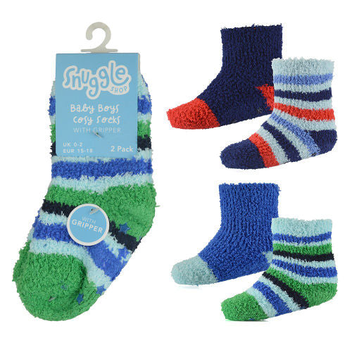 Baby Boys Cosy Socks with Grippers