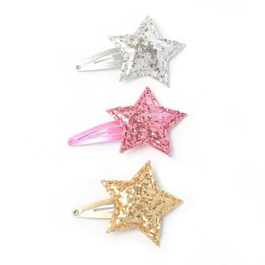 Set of 2 Glitter Star Clips