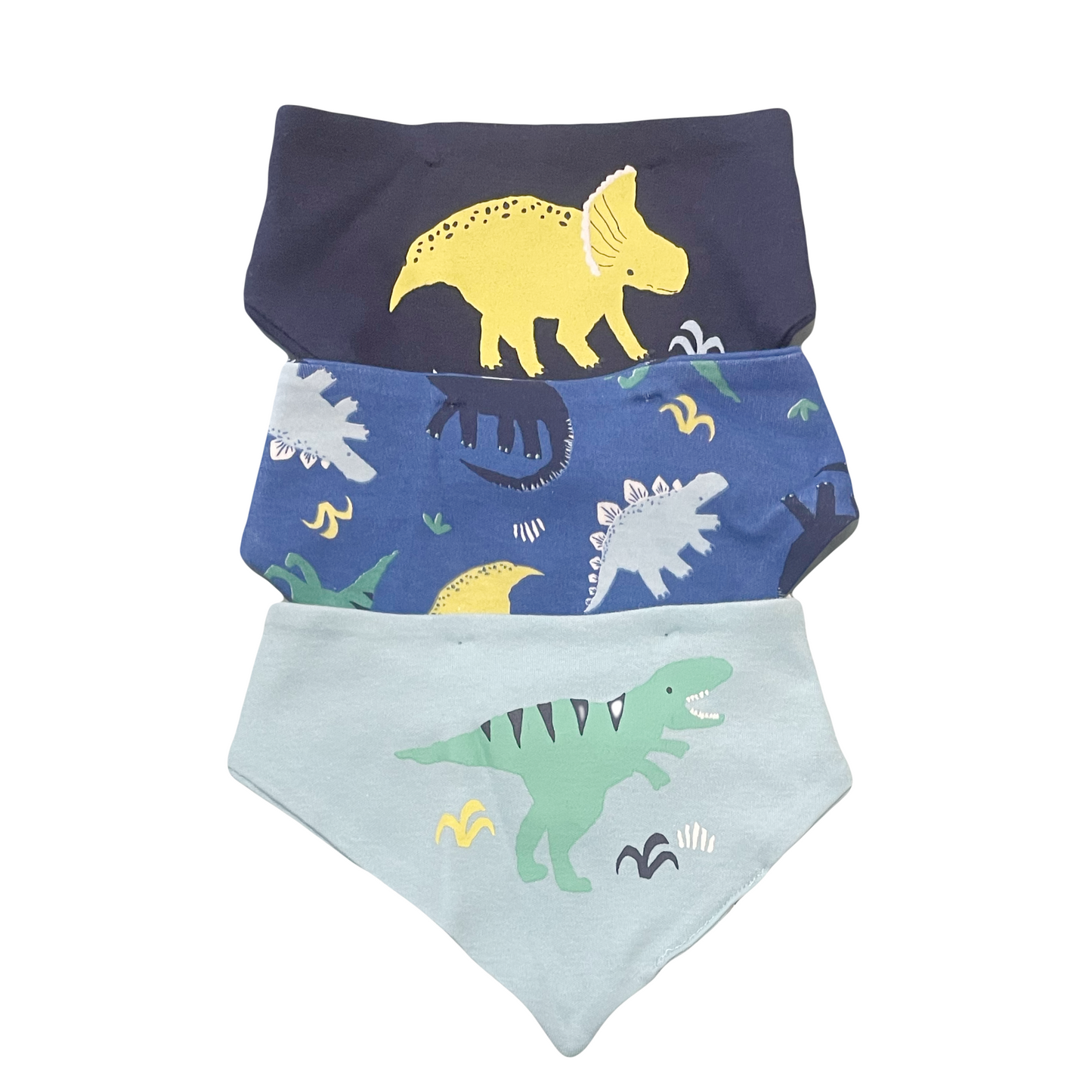 Set of 3 Dinosaur Bandana Bibs