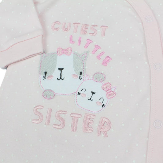Baby Girls “Cutest Little Sister” Sleepsuit