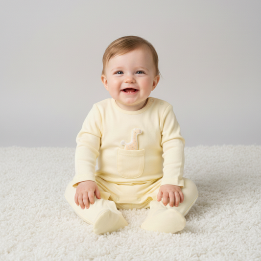 Baby Giraffe Appliqué Sleepsuit