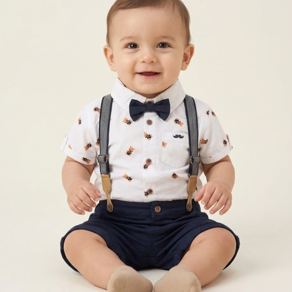 Baby Boys Braces & Bow Tie Outfit