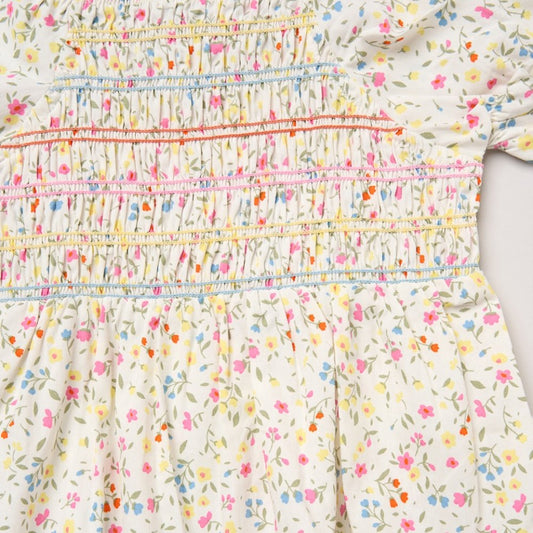 Baby Girls Smocked Floral Dress & Headband