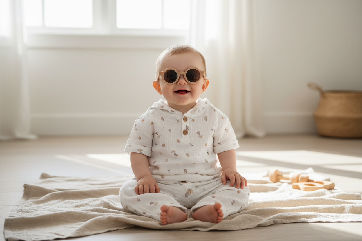 Baby Seaside Muslin Outfit with Sunglasses