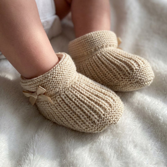 Beige Knitted Booties