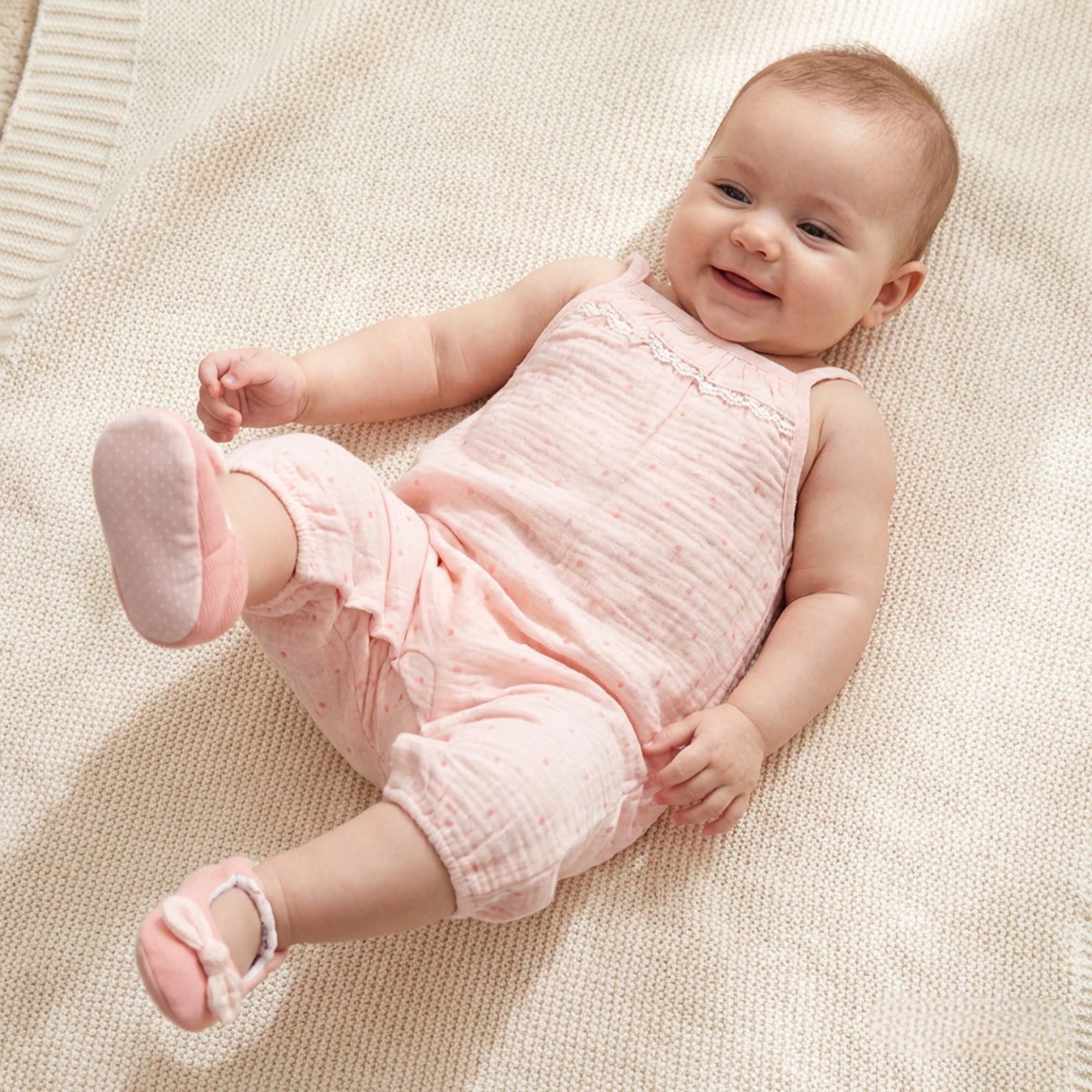 Baby Girls Muslin Dungaree Outfit