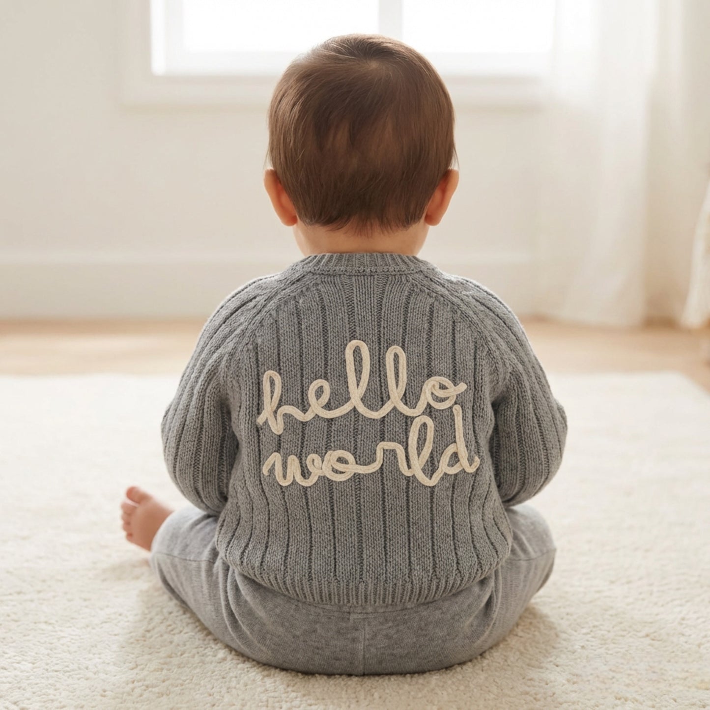 Baby Cotton Knit Cardigan with Embroidery