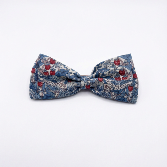 Liberty Strawberry Thief - Blue Large Bow Headband