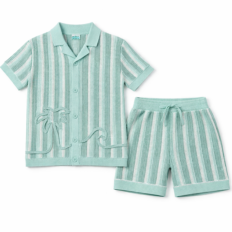 Boys Knit Shorts & Shirt Outfit