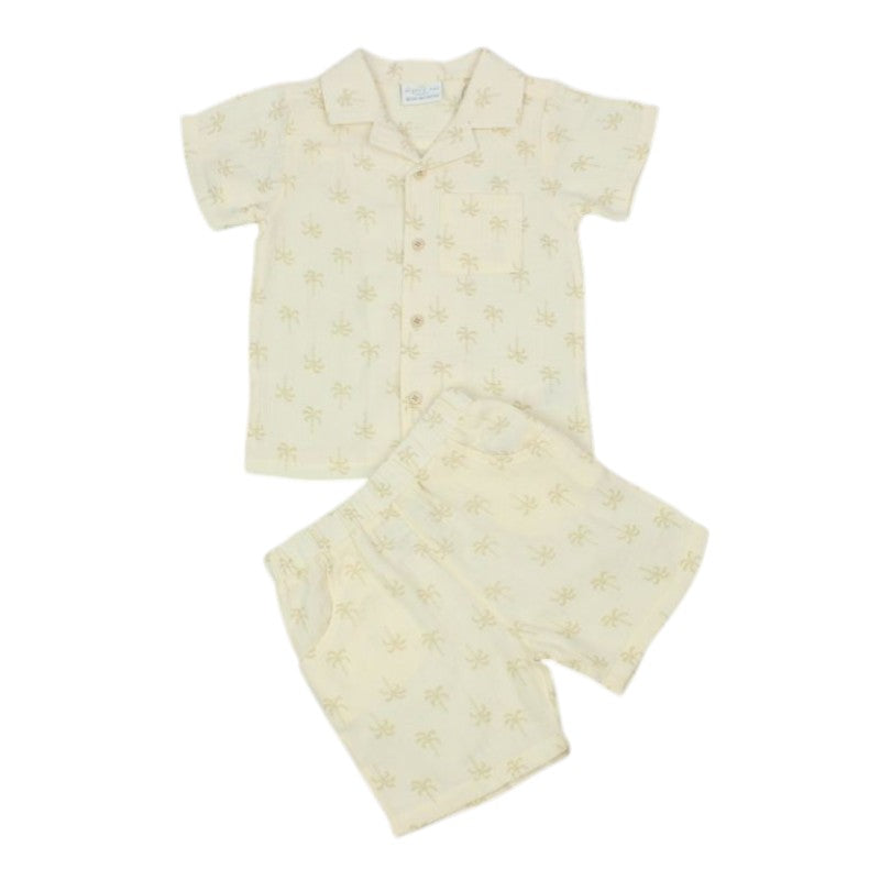 Baby Boys Muslin Shirt & Shorts Outfit