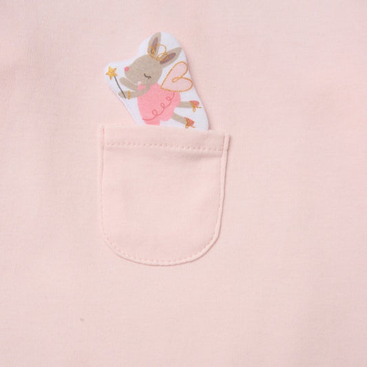 Baby Girls Bunny Appliqué Sleepsuit