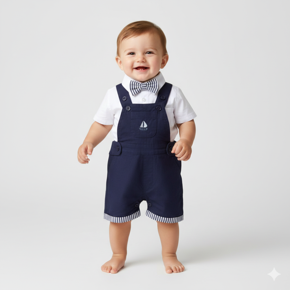 Baby Boys Sailor Dungaree Outfit