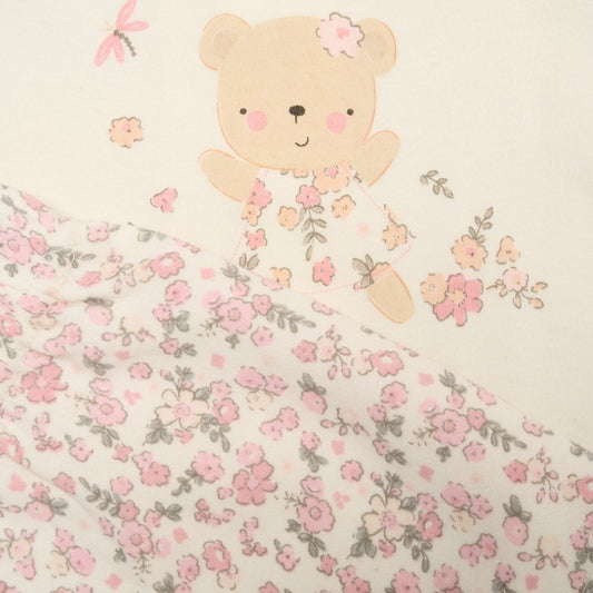 Baby Girls Floral Bear Outfit
