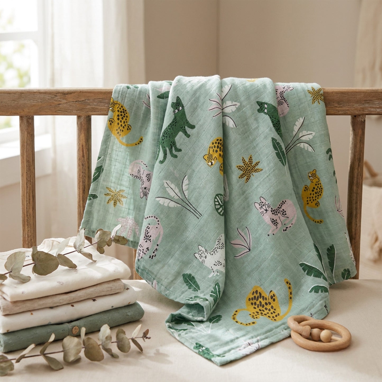 Jungle Muslin Swaddle Blanket
