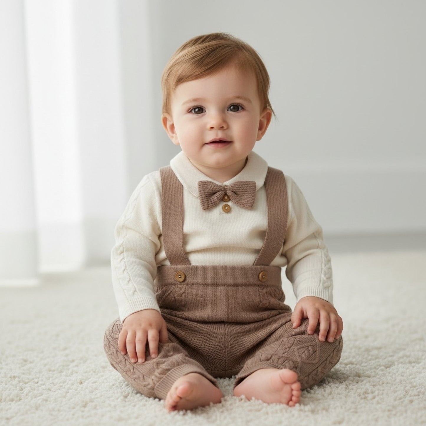 Baby Boys Knit Dungaree Outfit