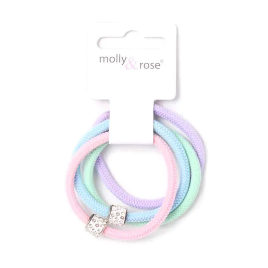 Set of 4 Diamanté Charm Hair Elastics