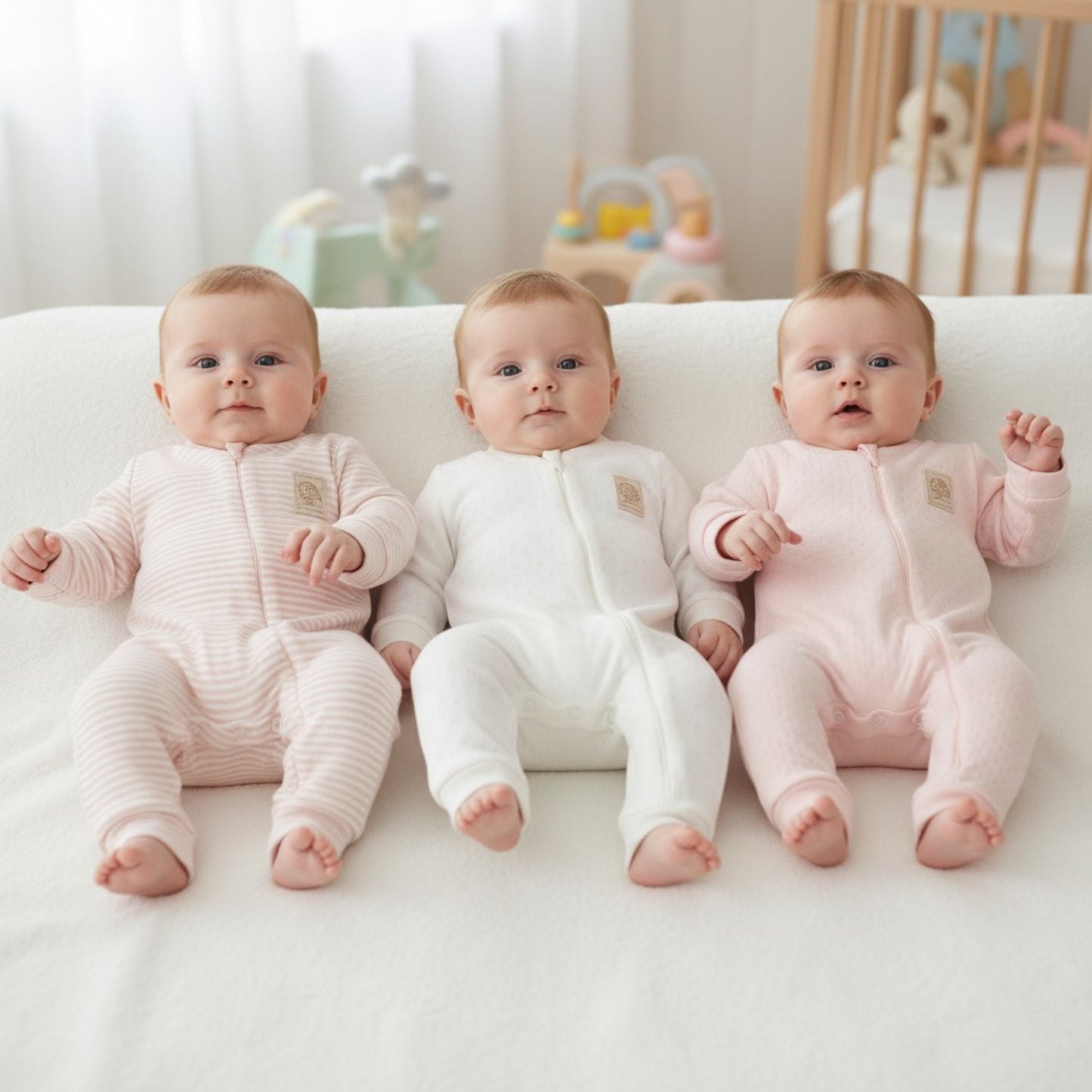 Baby Girls Zip Footless Sleepsuit