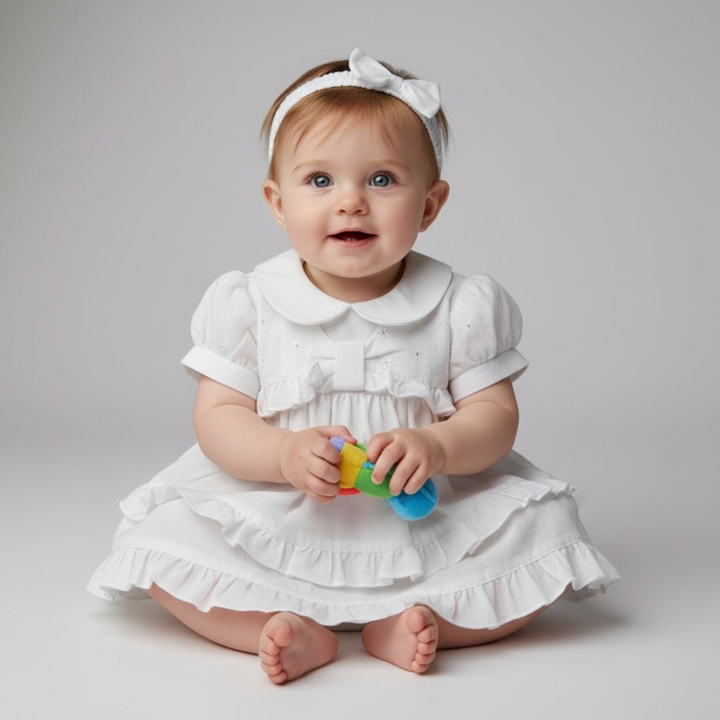 Baby Girls White Broderie Anglaise Dress