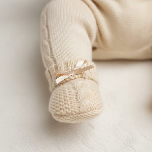 Beige Knitted Booties