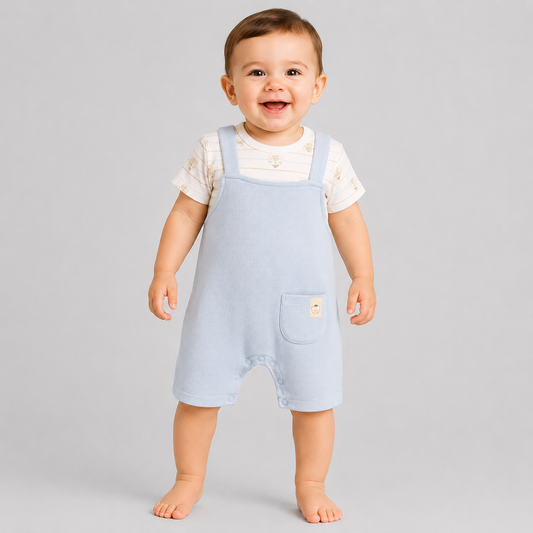 Baby Boys Mock Dungaree Romper