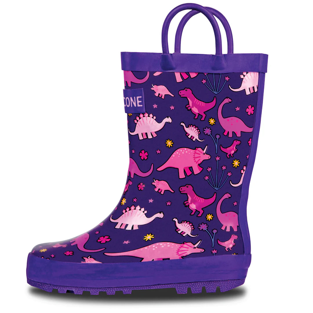 Pink dinosaur rain boots online