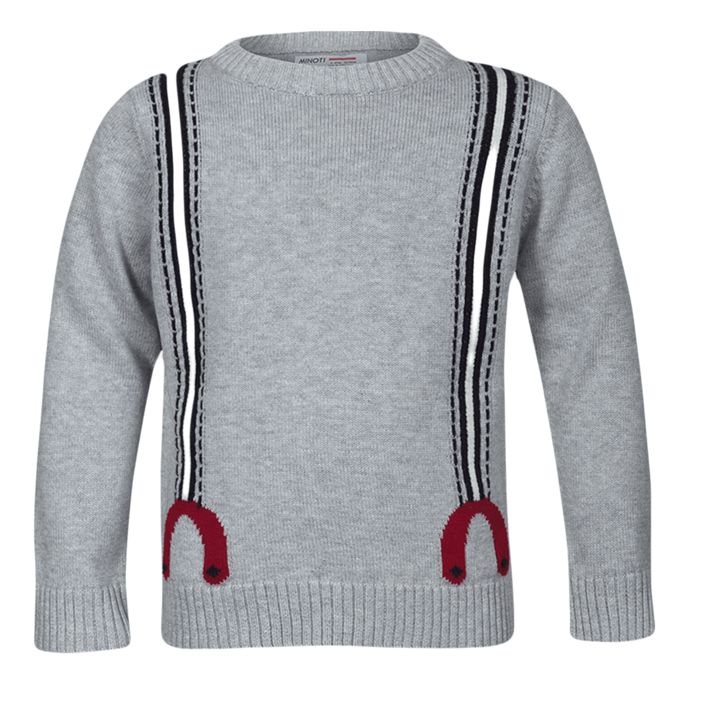 Baby Boys Braces Pattern Jumper - Grey | Oscar & Me | Baby & Children’s Clothing & Accessories