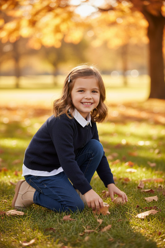 Girls Navy Cardigan
