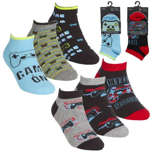 Boys Gaming Design Cotton Rich Trainer Socks | Oscar & Me | Baby & Children’s Clothing & Accessories