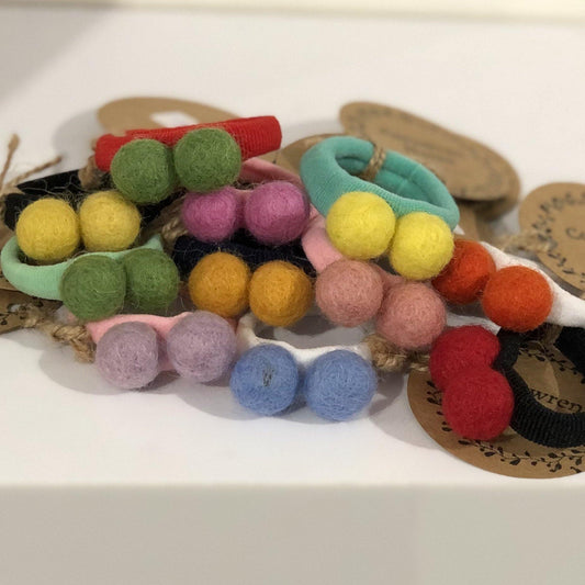 Double Felt Pom Pom Hair Bobbles | Oscar & Me | Baby & Children’s Clothing & Accessories
