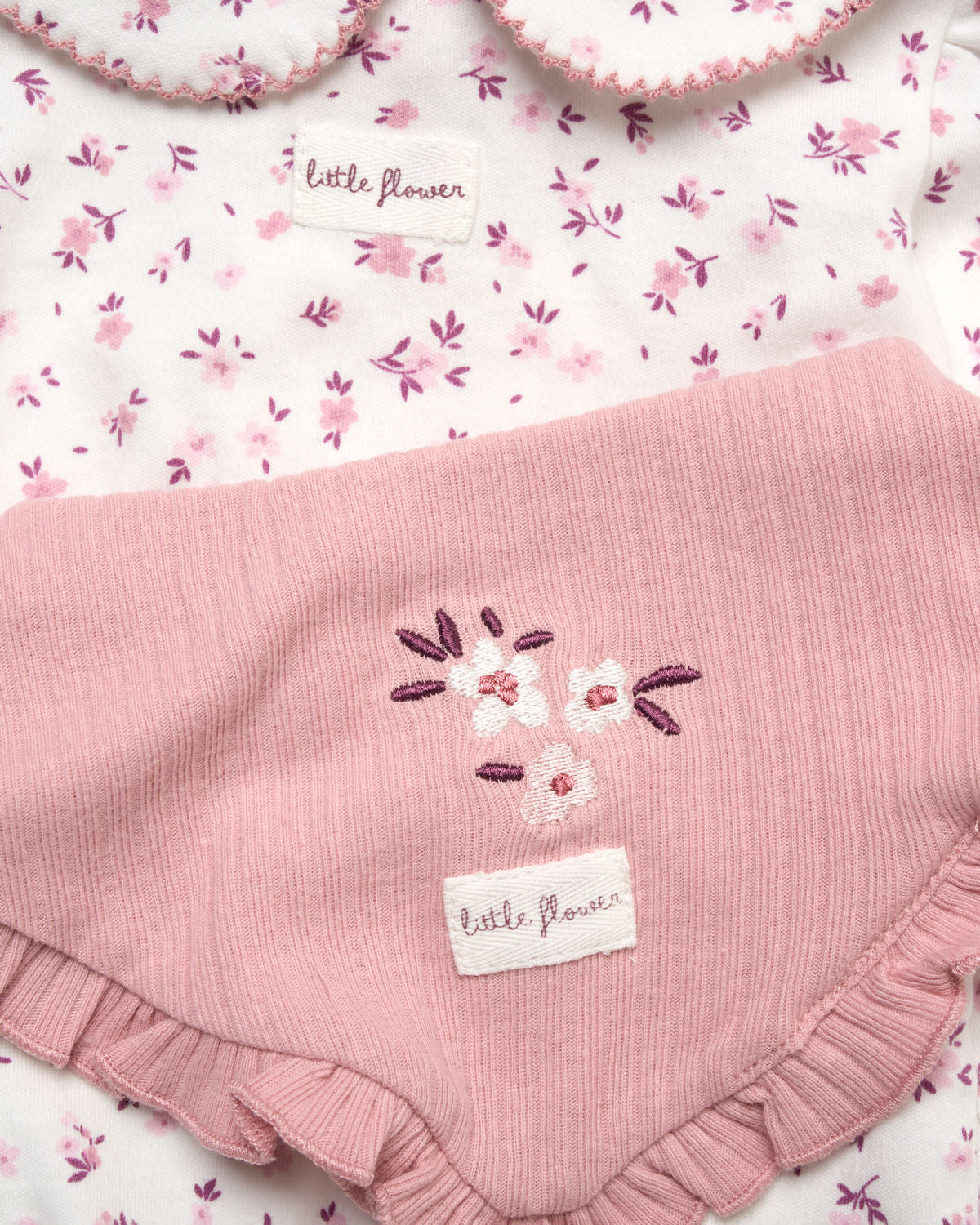 Baby Girls Floral Frill Bottom Outfit