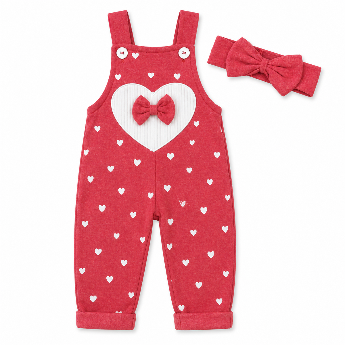 Baby Girls Dungaree & Headband Outfit