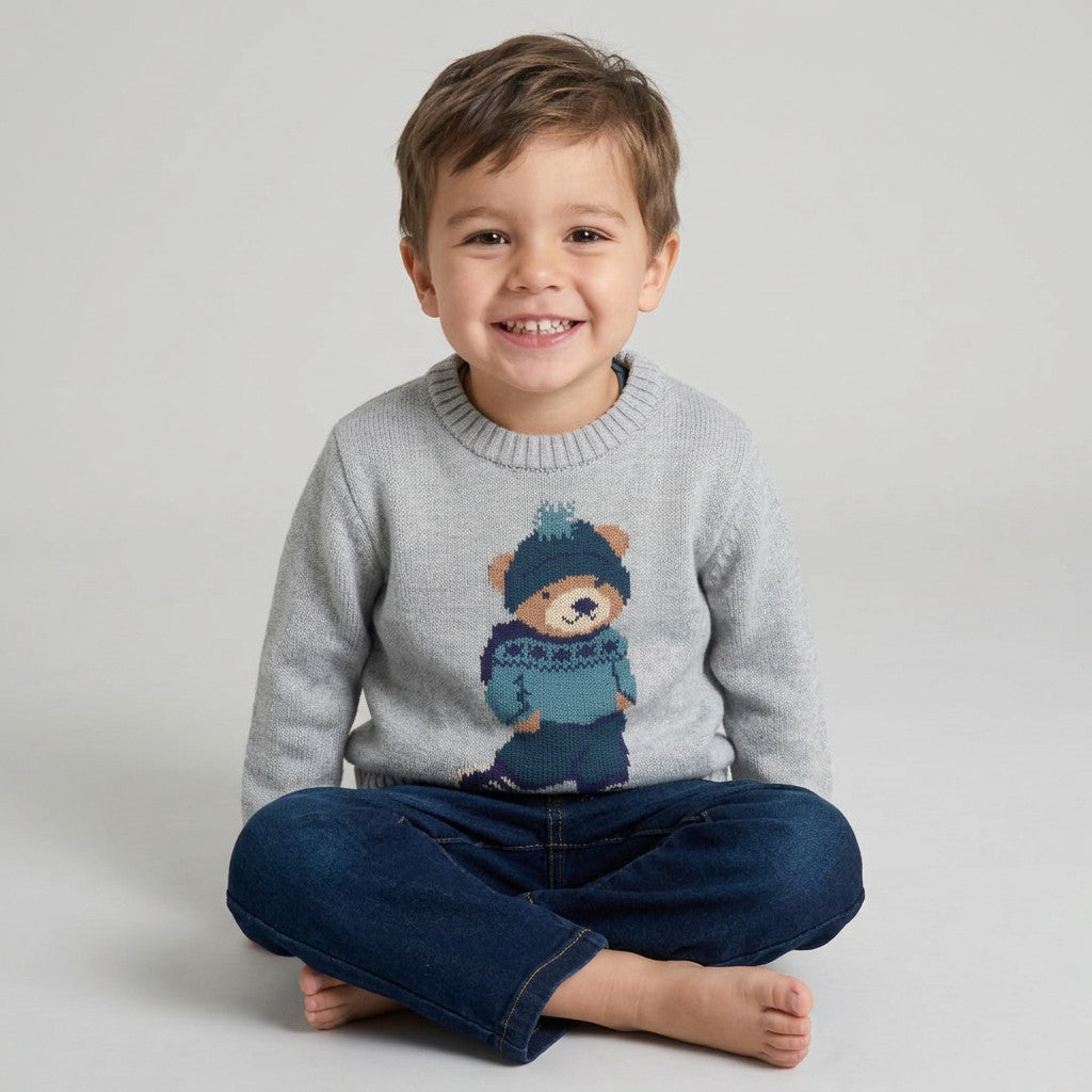 Boys Bear Jumper & Jeans Outfit