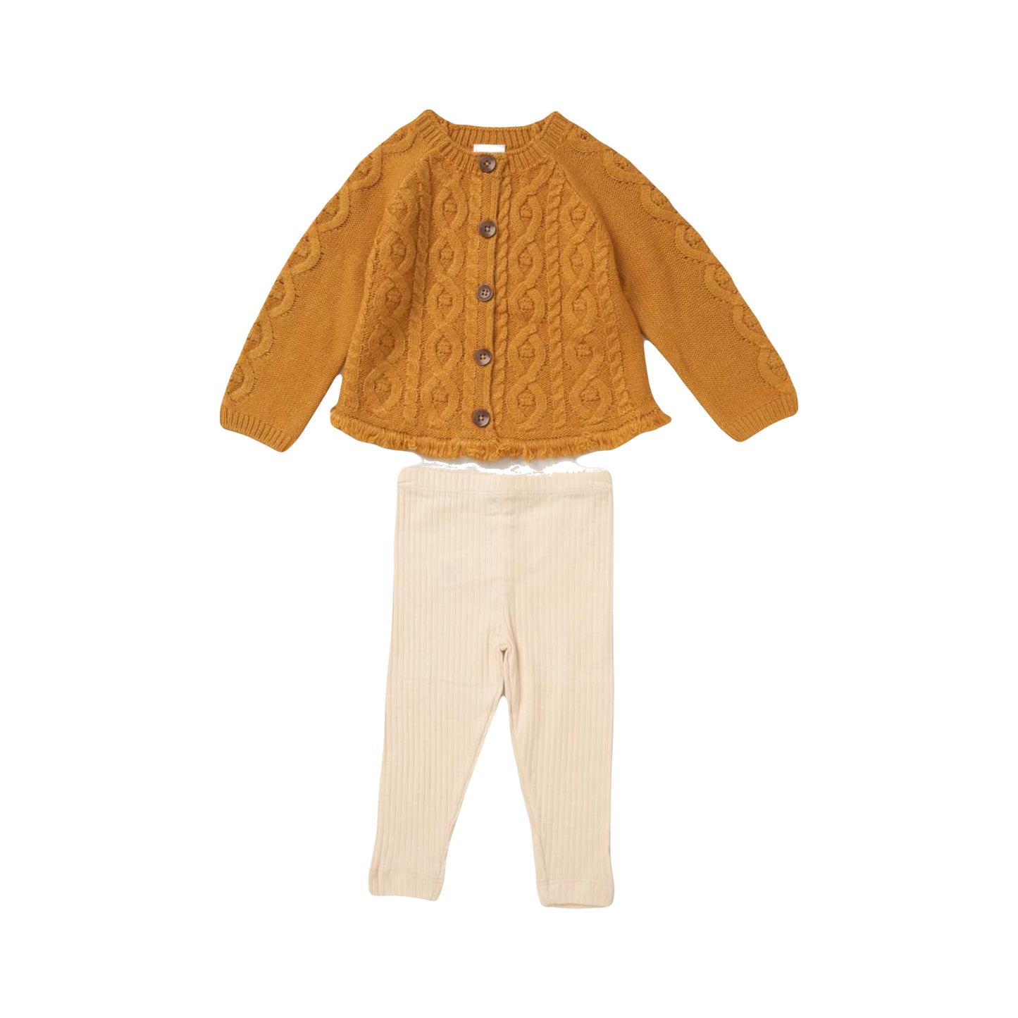 Baby Girls Cable Knit Cardigan Outfit