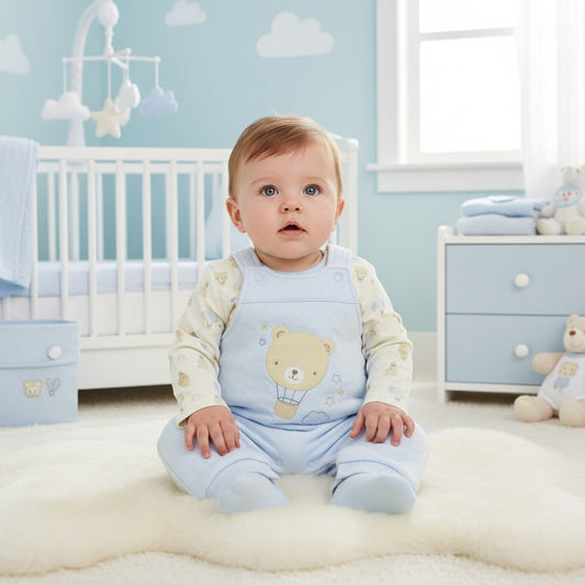 Baby Boys Quilted Dungarees Outfit