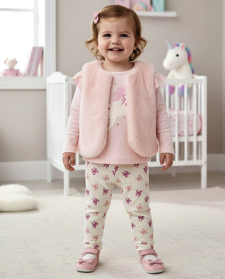 Baby Girls Faux Fur Gilet Outfit