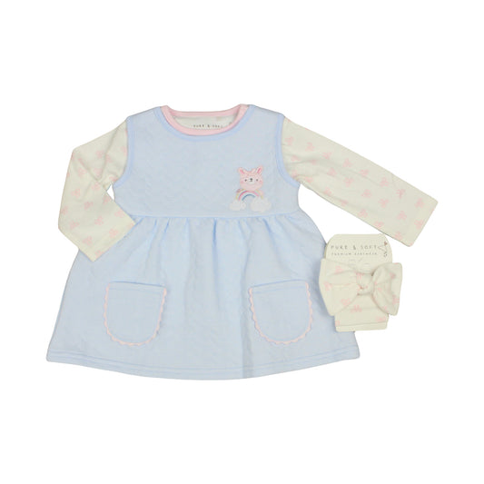 Baby Girls Quilted Dress with Headband