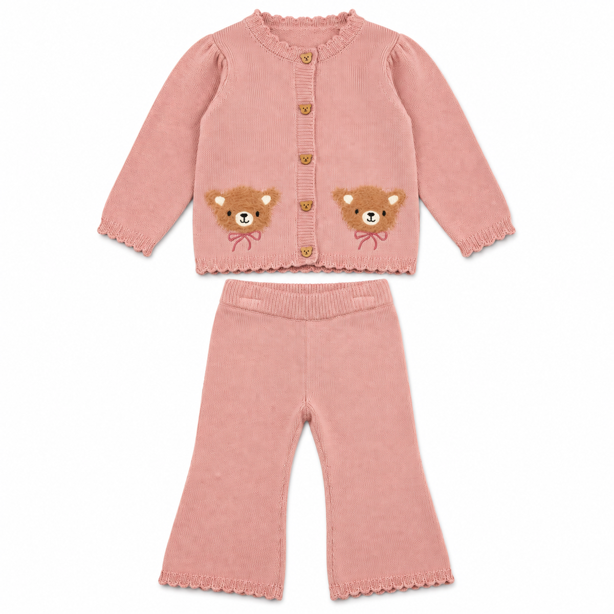 Girls Teddy Knitted Outfit