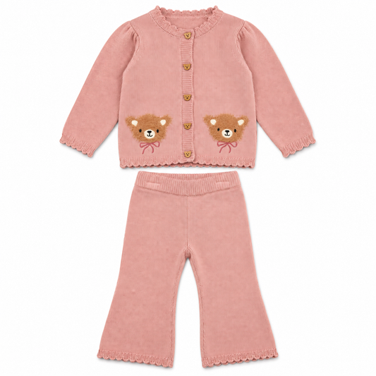 Girls Teddy Knitted Outfit