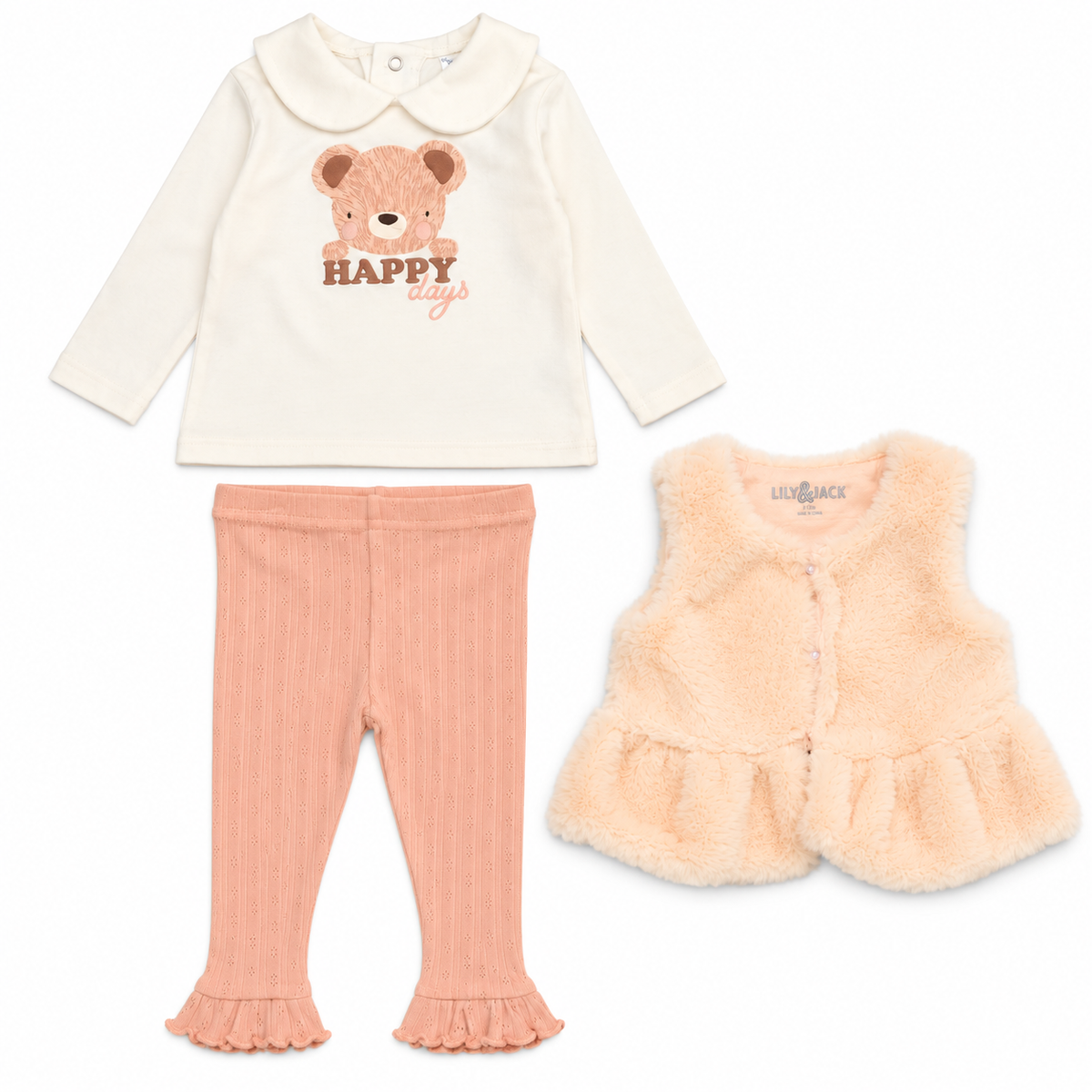 Baby Girls Faux Fur Gilet Outfit