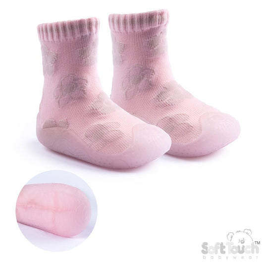 Baby Floral Rubber Soled Socks