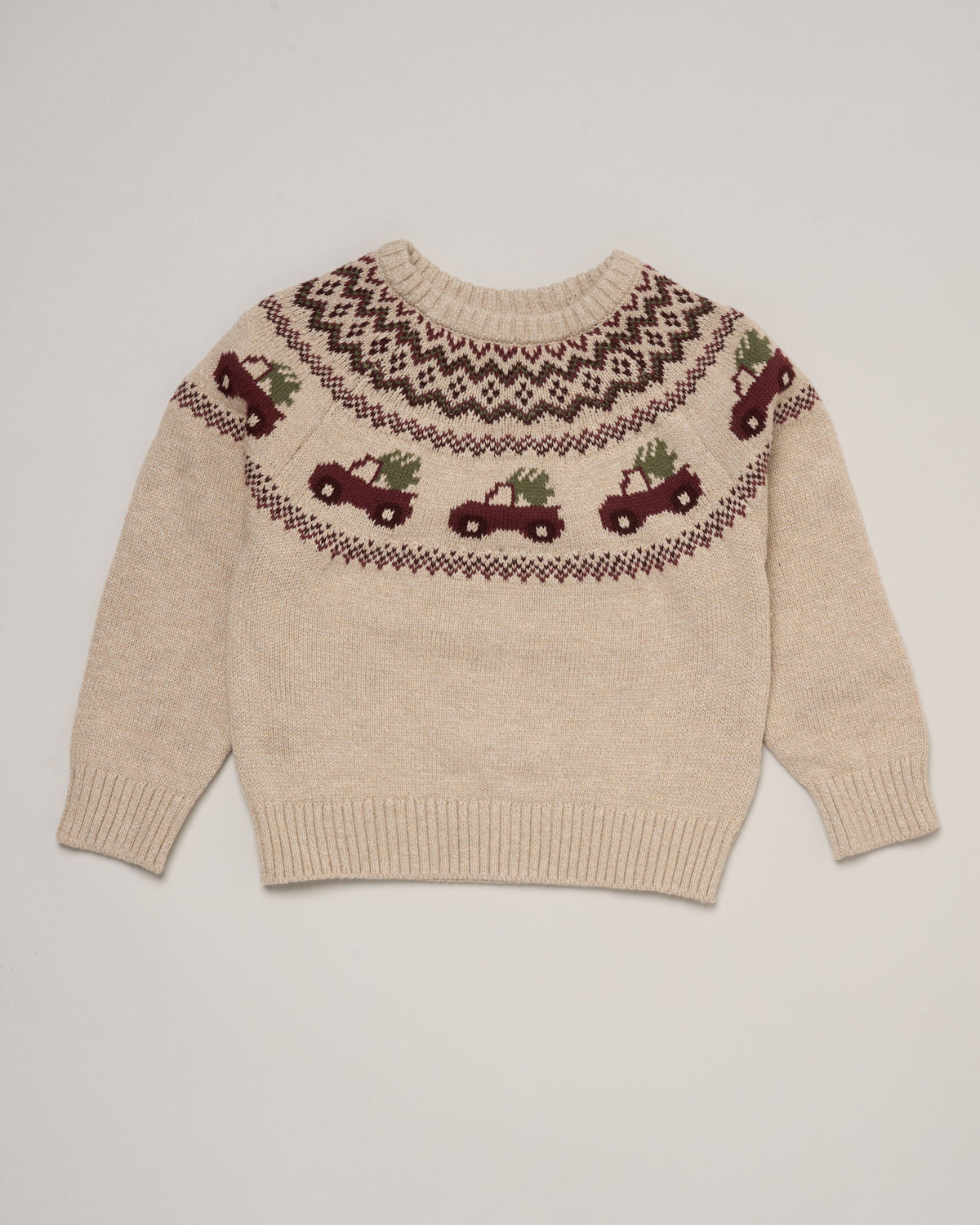 Boys Car Fairisle Jumper & Jeans Outfit