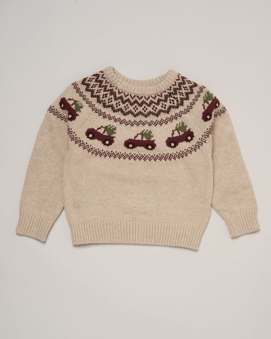 Boys Car Fairisle Jumper & Jeans Outfit