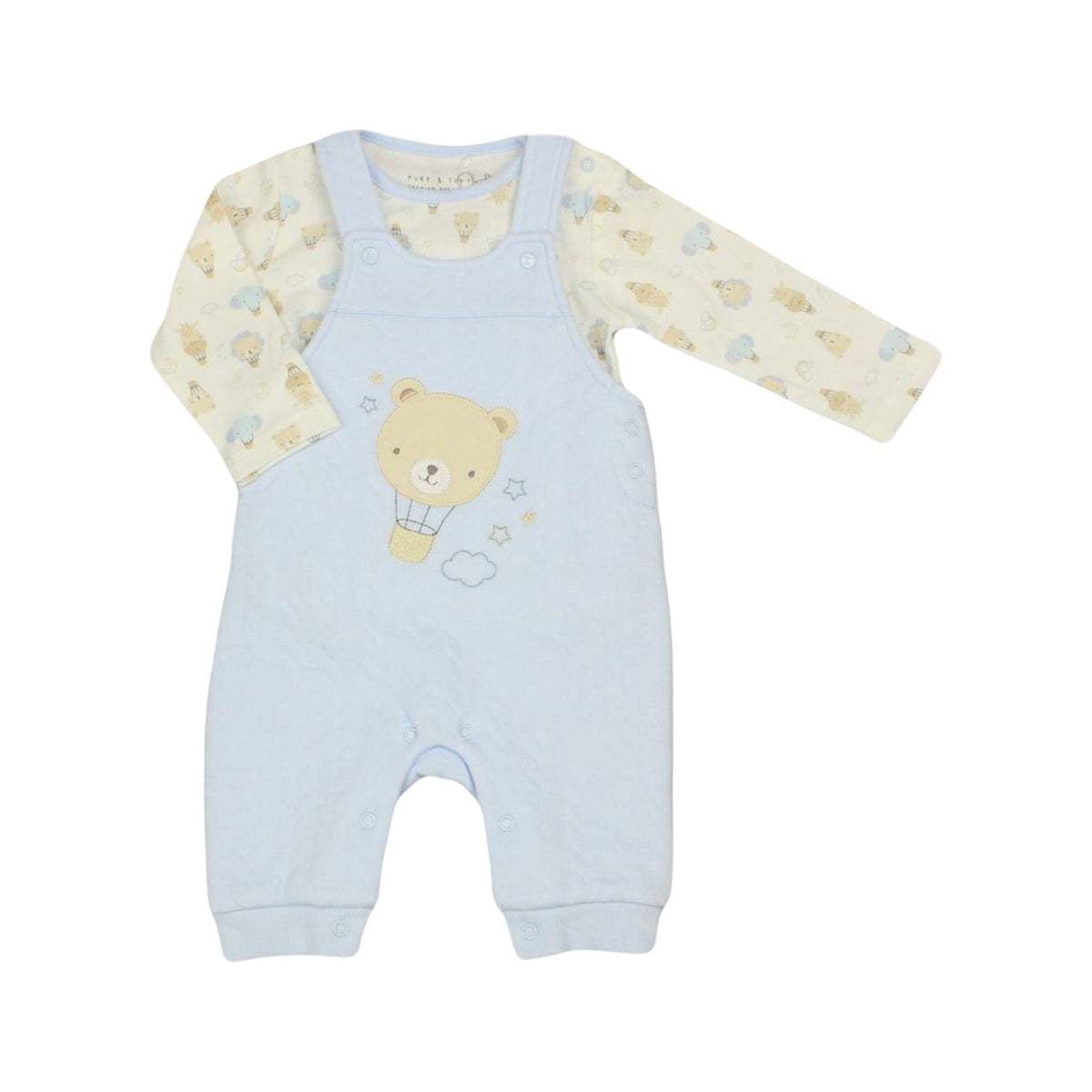 Baby Boys Quilted Dungarees Outfit