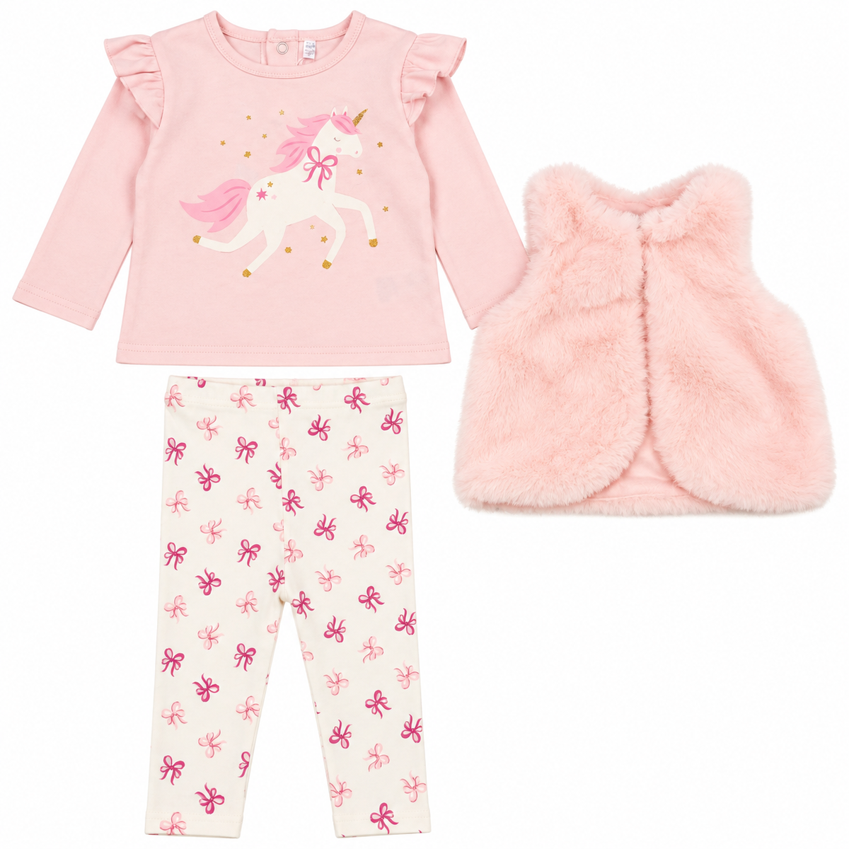 Baby Girls Faux Fur Gilet Outfit