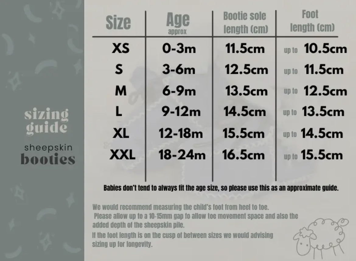 Sheepskin Velcro Tab Booties