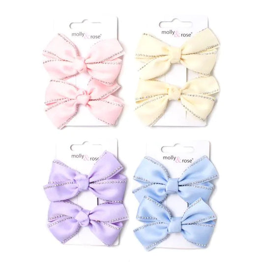 Set of 2 Pastel Bow Clips